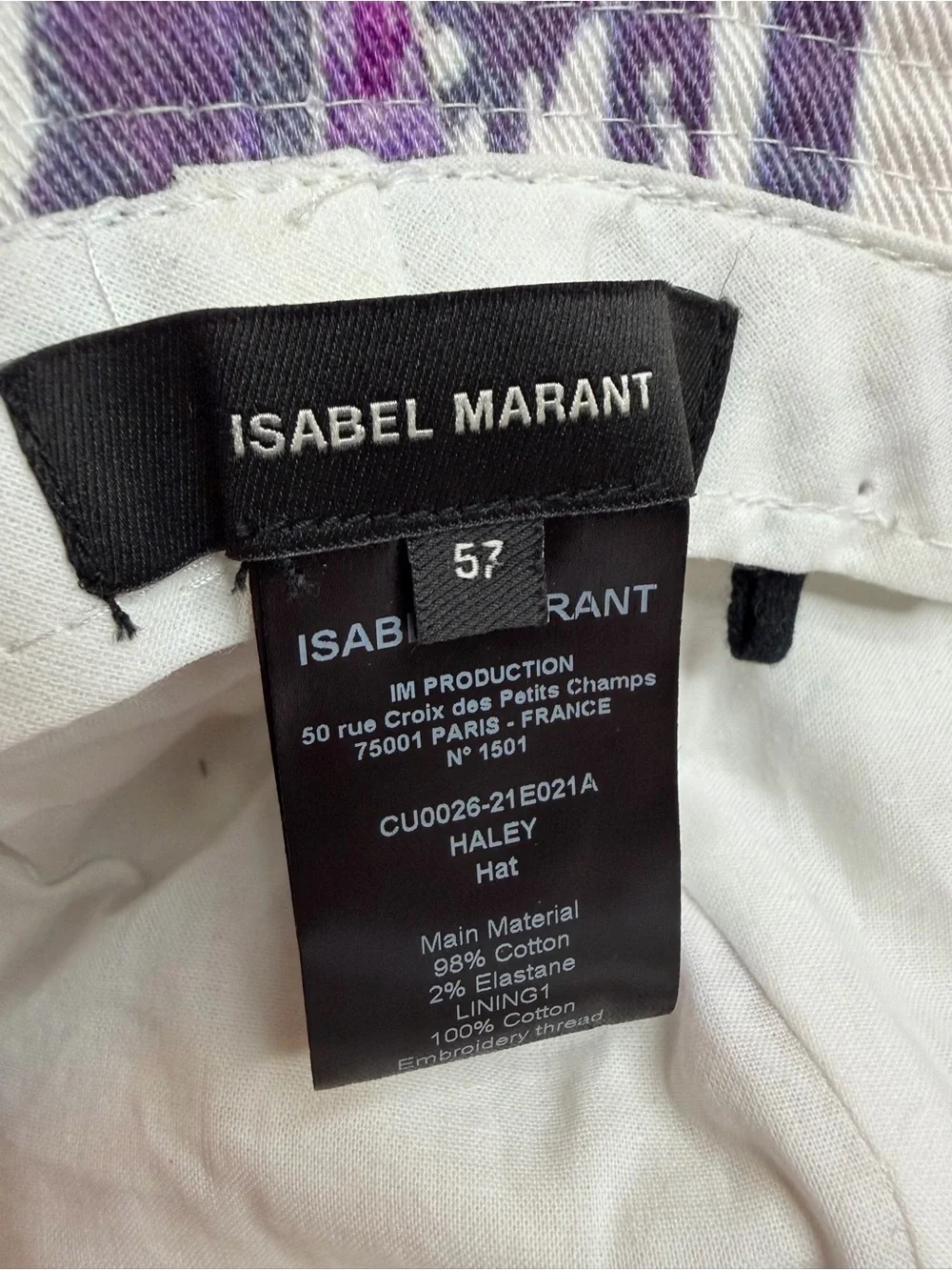 Isabel Marant Haley Graffiti Logo Bucket Hat - Size 57